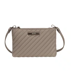 Bolsa Santa Lolla Feminina Clutch Cinza Pequena Matelassê Transversal
