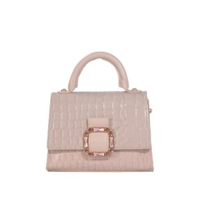 Bolsa Satchel Jorge Bischoff  Nude Quartzo Pedrarias Couro - Pequena 