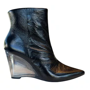 Bota Berti Maria Feminina Cano Baixo Preta Couro