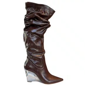 Bota Berti Maria Slouchy Feminina Java Couro