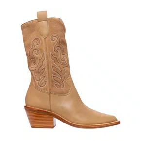 Bota Carrano Feminina Western Bordado Toffee Smooth Couro