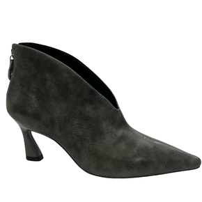 Bota Cecconello Feminina Ankle Boot Grigio Couro