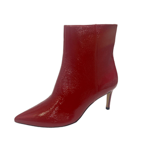 Bota Cecconello Vermelha Salto Alto Couro 