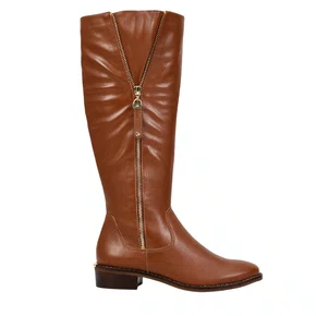 Bota Jorge Bischoff Feminina Cano Alto Marrom Couro