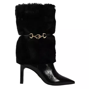 Bota Jorge Bischoff Feminina Pelo Removível Preto Couro