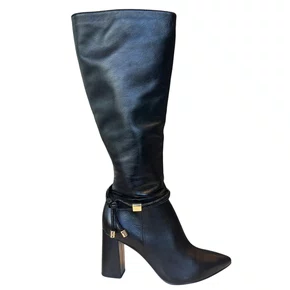 Bota Jorge Bischoff Feminina Cano Longo Preta Couro