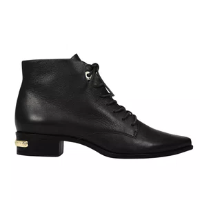 Bota Jorge Bischoff Feminina Salto Baixo Preto Couro
