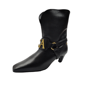 Bota Lança Perfume Preta Couro