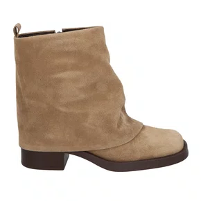 Bota Luiza Barcelos Feminina Cano Curto Sobreposto Fendi Couro Camurça