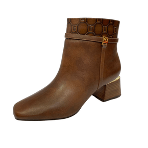 Bota Luz da Lua Brush Lux Cappuccino Salto Bloco Couro 