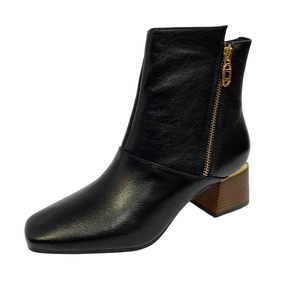 Bota Luz da Lua Cano Curto Preto Couro 