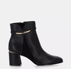 Bota Luz da Lua Feminina Cano Curto Preto Couro