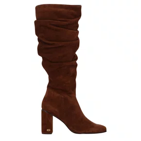 Bota Luz da Lua Feminina Cano Longo Trufa Couro Camurça