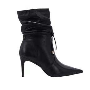 Bota Luz da Lua Preta Cano Curto Couro 