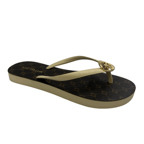 Chinelo Luz da Lua Monograma Marfim Mocca