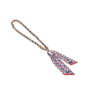 Cinto Jorge Bischoff Dourado Corrente Lenço Azul Tecido