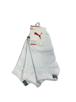 Kit 3 Pares Meia Sapatilha Puma Branca 