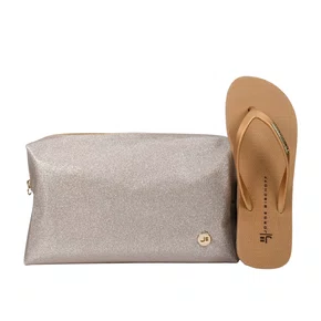 Kit Jorge Bischoff Chinelo Flat+ Necessaire Ouro