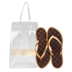 Kit Jorge Bischoff Feminino Chinelo + Chapanheira Transparente Monograna