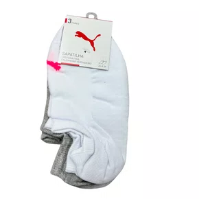 Kit Meia Puma 3 Pares Branco Cinza