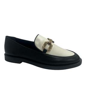 Loafer Carrano Feminino Preto Branco Couro