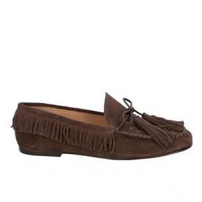 Mocassim Luiza Barcelos Feminino Coffee Couro Camurça