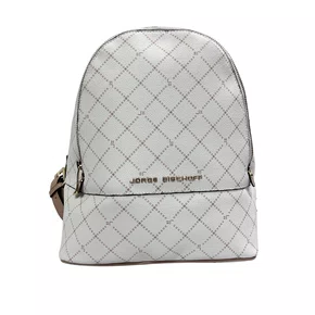Mochila Jorge Bischoff Feminina Monograma Off White Natural - Média