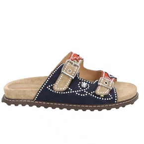 Papete Luiza Barcelos Feminina Aplicações Naval Fendi Caiena Couro Camurça