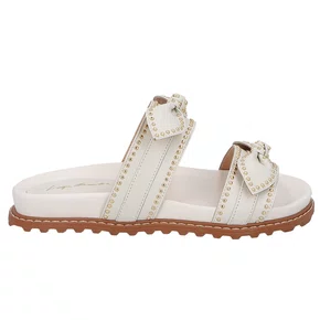 Papete Luiza Barcelos Feminina Laço Off White Couro