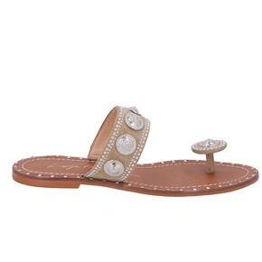 Rasteira Luiza Barcelos Feminina Aplicações Metálicas Fendi Couro Camurça