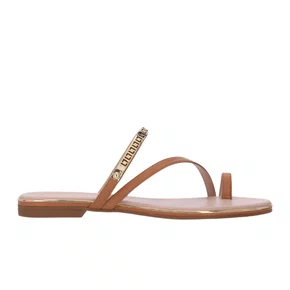 Rasteira Luz da Lua Feminina Amendoa Couro