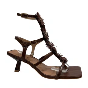 Sandália Berti Maria Rafia Marrom Couro
