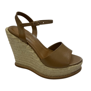 Sandália Carrano Feminina Marrom Anabela Couro