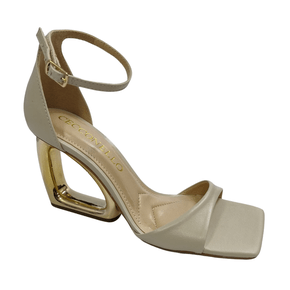 Sandália Cecconello Feminina Preto Salto Alto Couro