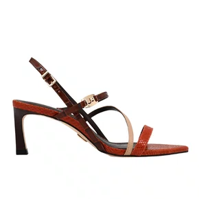 Sandália Jorge Bischoff Feminina Andina Snake Caramelo Couro
