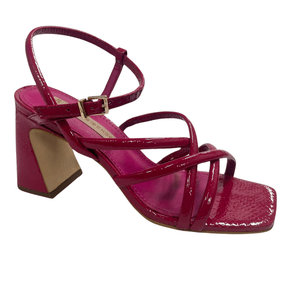 Sandália Jorge Bischoff Feminina Rosa Salto Vírgula Couro
