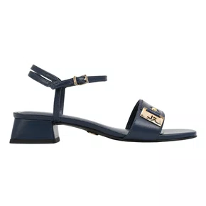 Sandália Jorge Bischoff Feminina Salto Baixo Azul Marinho Couro