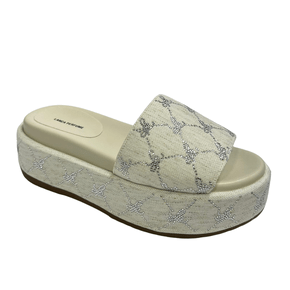 Sandália Lança Perfume Flatform Feminina Off White