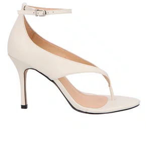 Sandália Luiza Barcelos Feminina Off White Salto Alto Couro 