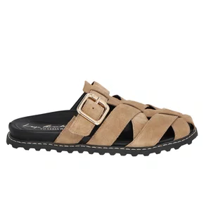 Sandalia Luiza Barcelos Femininna Birken Couro Camurça