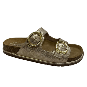 Sandália Luz da Lua Feminina Birken Dourada Couro