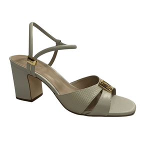 Sandália Luz da Lua Feminina Panna Salto Alto Couro