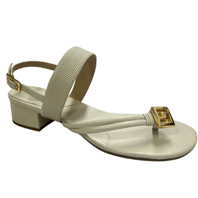 Sandália Luz da Lua Feminina Panna Salto Baixo Couro 