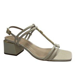 Sandália Luz da Lua Feminina Panna Salto Bloco Couro