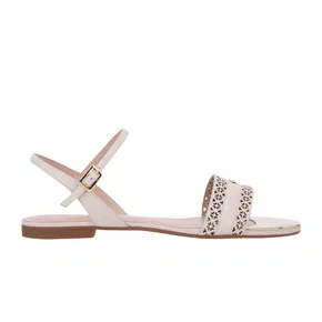 Sandália Rasteira Luz da Lua Feminina Panna Couro