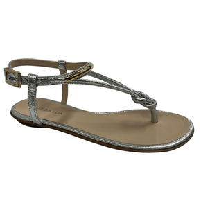 Sandália Rasteira Luz da Lua Marfim Couro