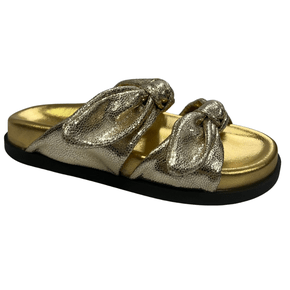 Sandália Santa Lolla Feminina Birken Ouro Couro