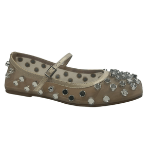 Sapatilha Berti Maria Feminina Tachas Telada Natural