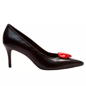 Scarpin Cecconello Feminino Coração Preto Zoe Couro