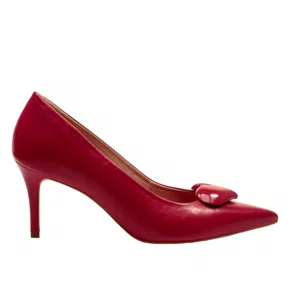 Scarpin Cecconello Feminino Coração Zoe Ouro Couro